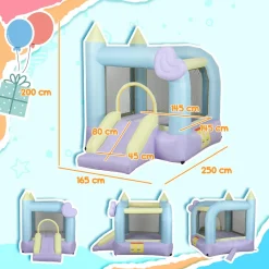 Castillo Hinchable con Tobogán Doble y Área de Salto*AIYAPLAY Online