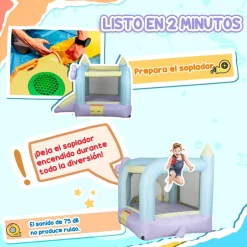 Castillo Hinchable con Tobogán Doble y Área de Salto*AIYAPLAY Online