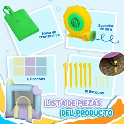 Castillo Hinchable con Tobogán Doble y Área de Salto*AIYAPLAY Online