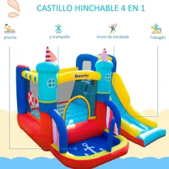 Castillo Hinchable con tobogán 265 cm*OUTSUNNY
