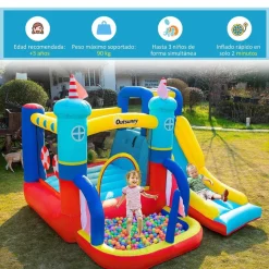 Castillo Hinchable con tobogán 265 cm*OUTSUNNY