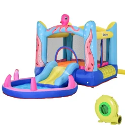 Castillo Hinchable Pulpo con tobogán 360 cm*OUTSUNNY Discount