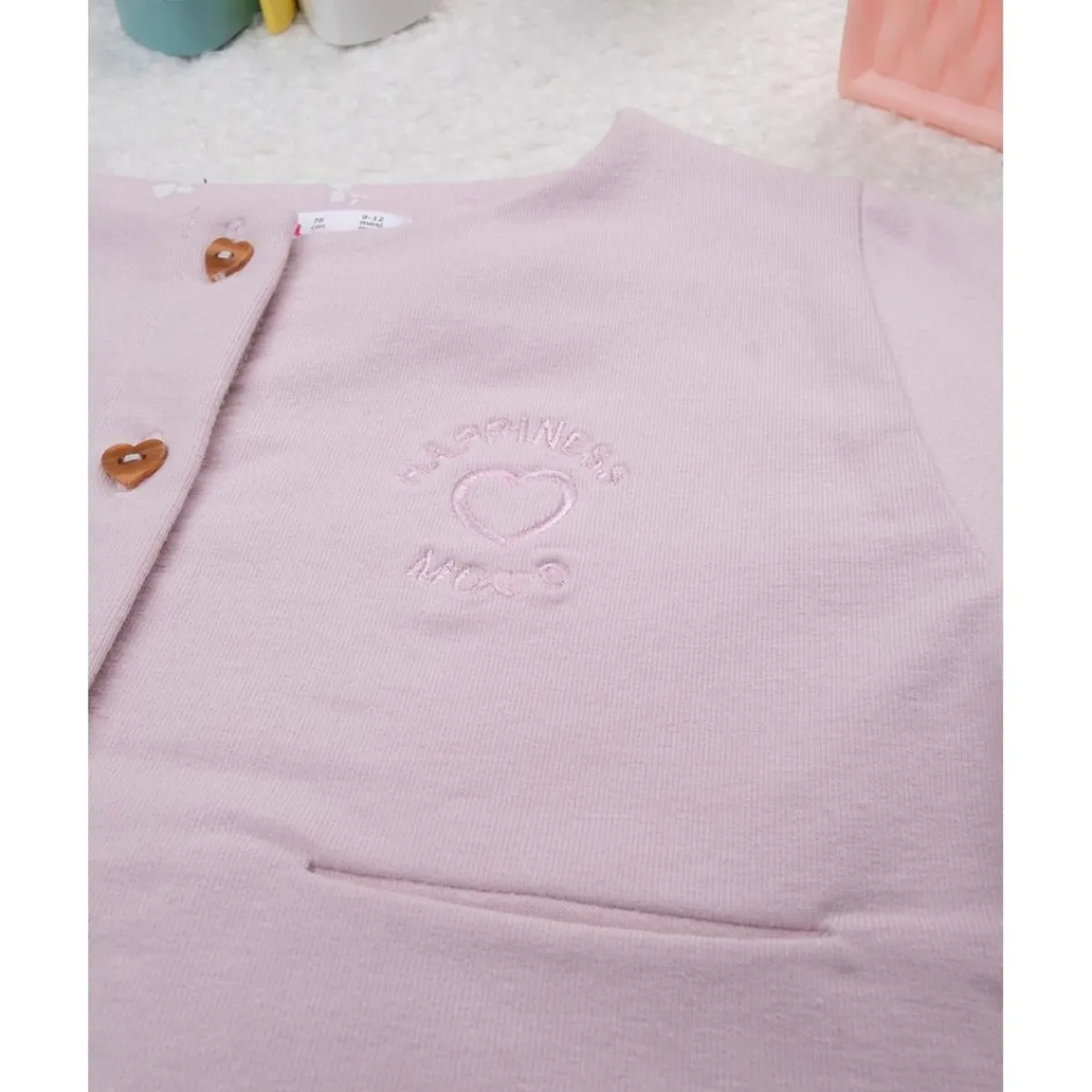 Chaqueta niña rosa con bordado de corazón*Prenatal Sale