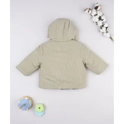 Chaqueta reversible beige con capucha para niño*Prenatal Outlet