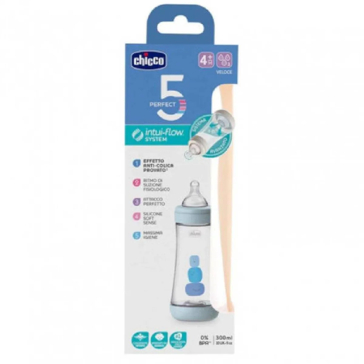 Outlet - Biberón de flujo rápido 300 ml azul Biberones Y Chupetes·Biberones