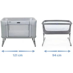 - Cuna de colecho Next2Me Forever Ash Grey Cross Collection*CHICCO New
