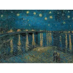 - Colección de Museo - Noche Estrellada sobre el Ródano - Puzzle de 1000 piezas para adultos, arte, rompecabezas, pinturas famosas, hecho en Italia, multicolor ㅤ Juegos Y Puzzles
