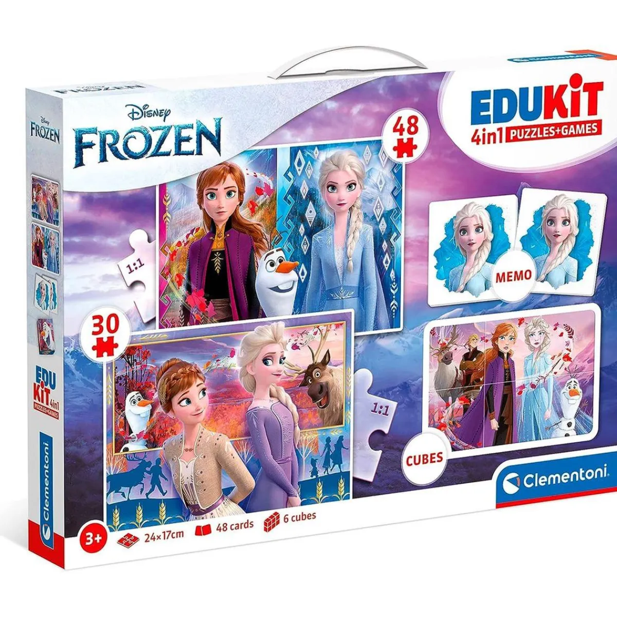 Sale - Frozen - Edukit 4 en 1: Puzzle de 48 piezas, juego de memoria y 6 cubos educativos ㅤ Juguetes Educativos Y Libros|Juegos Y Puzzles