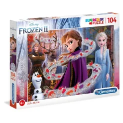 - Frozen - Puzzle infantil efecto purpurina 104 piezas ㅤ*CLEMENTONI Discount