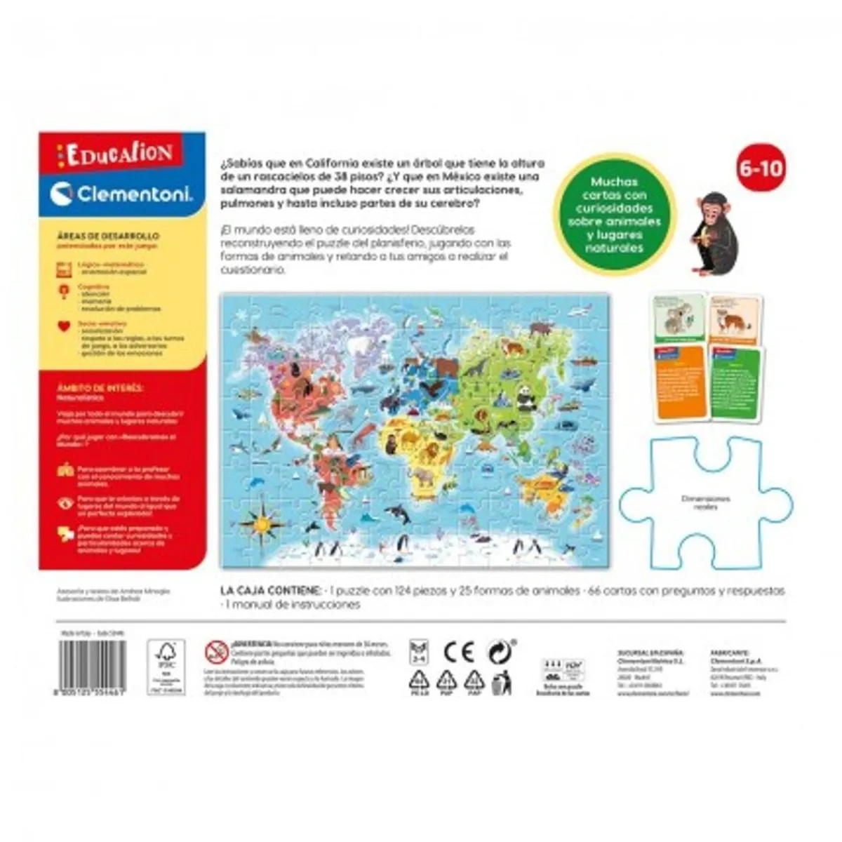 - Juego educativo descubramos el mundo, geografía y mapas ㅤ*CLEMENTONI