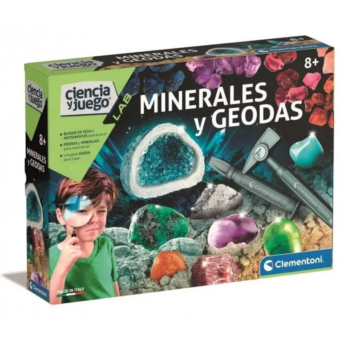 - Juego educativo de ciencia: Minerales y geodas multicolor, tamaño mediano*CLEMENTONI