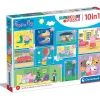 Best - Peppa Pig - Puzzle Infantil Multicolor 10 en 1, de distinto tamaño para montar progresivamente ㅤ Juegos Y Puzzles