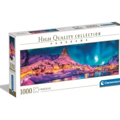 Clearance - Puzzle panorámico de 1000 piezas, Noche colorida en las Islas Lofoten ㅤ Juegos Y Puzzles