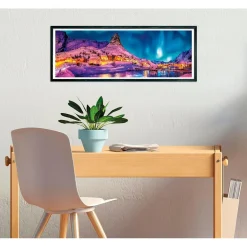 Clearance - Puzzle panorámico de 1000 piezas, Noche colorida en las Islas Lofoten ㅤ Juegos Y Puzzles