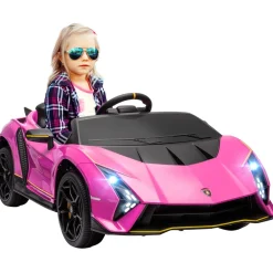 Best Coche eléctrico Lamborghini Autentica Rosa Vehículos De Batería O A Pedales