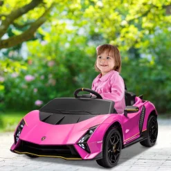 Best Coche eléctrico Lamborghini Autentica Rosa Vehículos De Batería O A Pedales