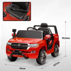 Clearance Coche eléctrico Toyota LAND CRUISER Rojo Vehículos De Batería O A Pedales