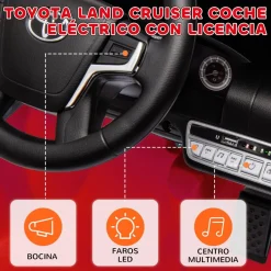 Clearance Coche eléctrico Toyota LAND CRUISER Rojo Vehículos De Batería O A Pedales