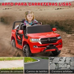 Clearance Coche eléctrico Toyota LAND CRUISER Rojo Vehículos De Batería O A Pedales