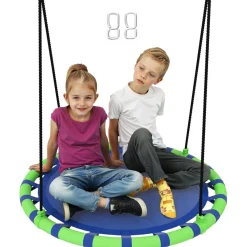 New Columpio exterior para niños Azul Columpios