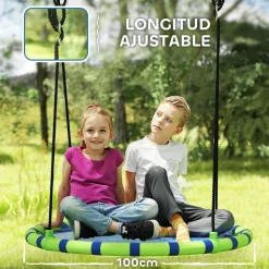 New Columpio exterior para niños Azul Columpios