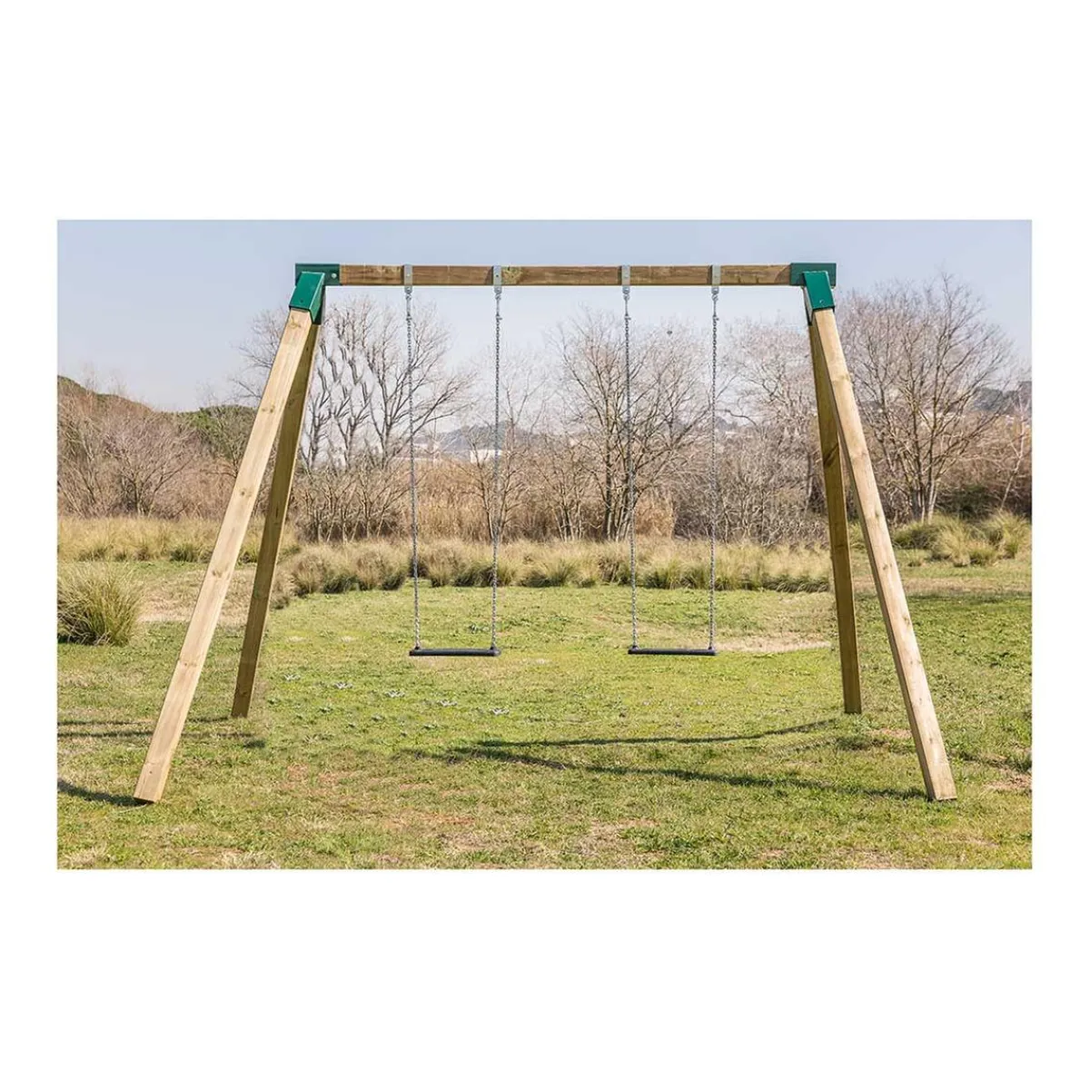 Sale Columpio Madera Karai Deluxe adultos con cadenas Casas