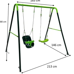 New Columpio metálico doble Olea + asiento bebé Columpios