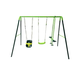 Columpio metálico triple Gingo + asiento bebé*MASGAMES Clearance