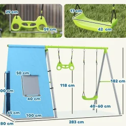 New Conjunto 3 en 1 para jardín Columpios