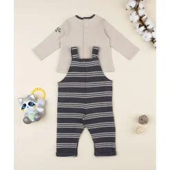 Conjunto bebé con peto gris y marrón*Prenatal Best