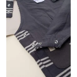 Conjunto bebé con peto gris y marrón*Prenatal Best