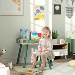 Conjunto de mesa y silla con estante integrado Verde*AIYAPLAY Sale