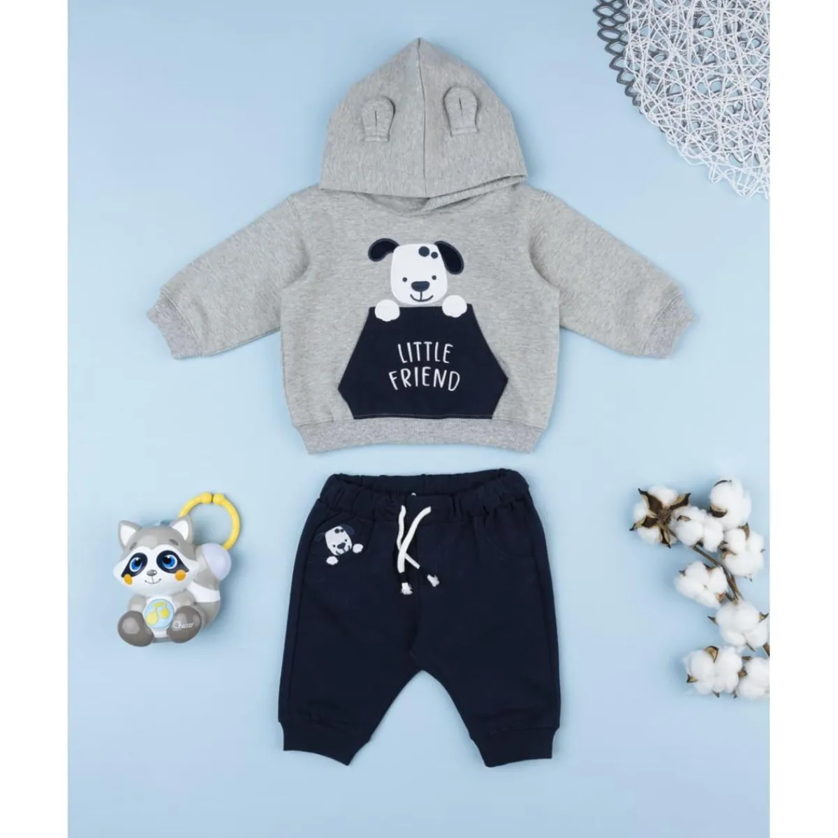 Outlet Conjunto felpa niño gris y azul con perrito Niño·Bebé Niño 3-36 Meses|Bebé Niño 3-36 Meses·Conjuntos Y Deporte