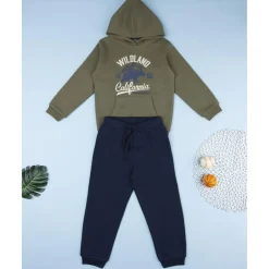 Conjunto jogging niño verde y azul con capucha*Prenatal Best