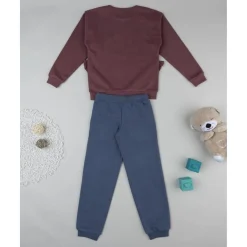 Discount Conjunto niña sudadera burdeos + pantalón azul con volante Niña·Niña 2-10 Años|Niña 2-10 Años·Vestidos, Conjuntos Y Deporte
