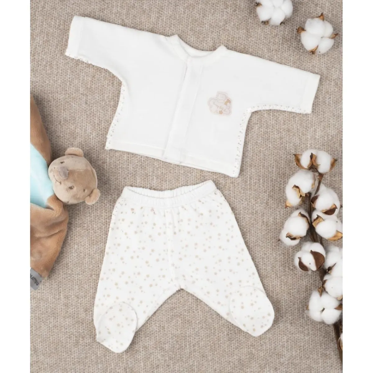Conjunto unisex extrasmall en terciopelo con estrellitas*Prenatal Online