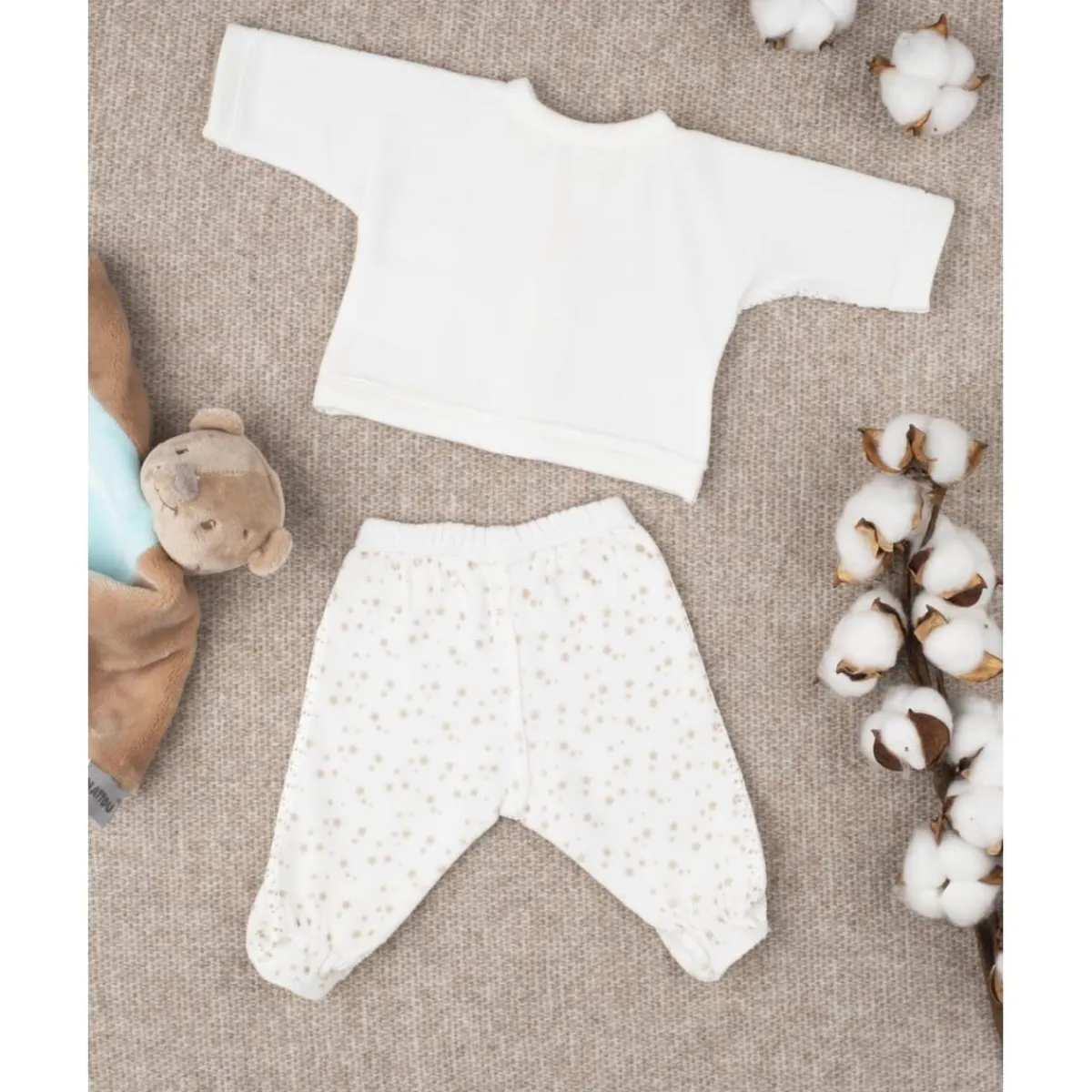 Conjunto unisex extrasmall en terciopelo con estrellitas*Prenatal Online