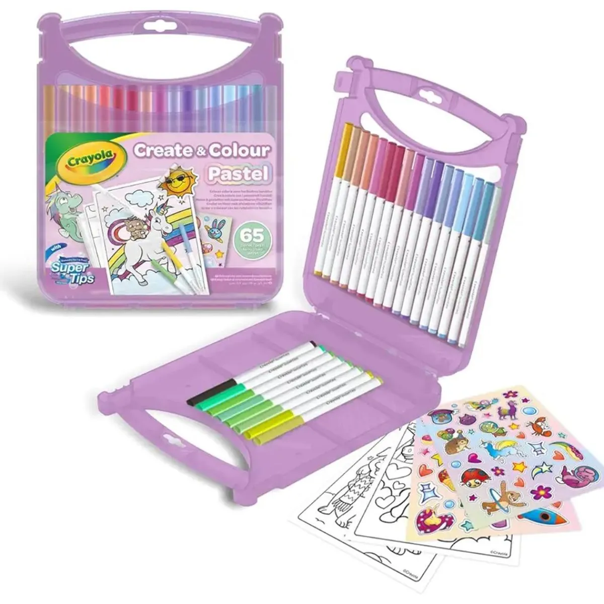 - Juego de rotuladores lavables SuperTips, 65 piezas en colores pastel ㅤ*CRAYOLA Clearance