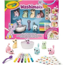New - Kit de actividades Washimals Pets para colorear y bañar animales bebés con pegatinas en colores pastel Arte Y Manualidades