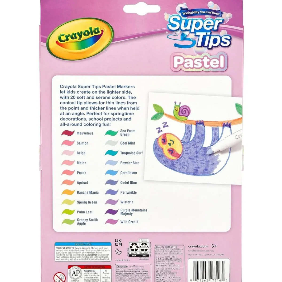 Best - Rotuladores Super Tips Lavables Colores Pastel, Pack de 20 ㅤ Arte Y Manualidades