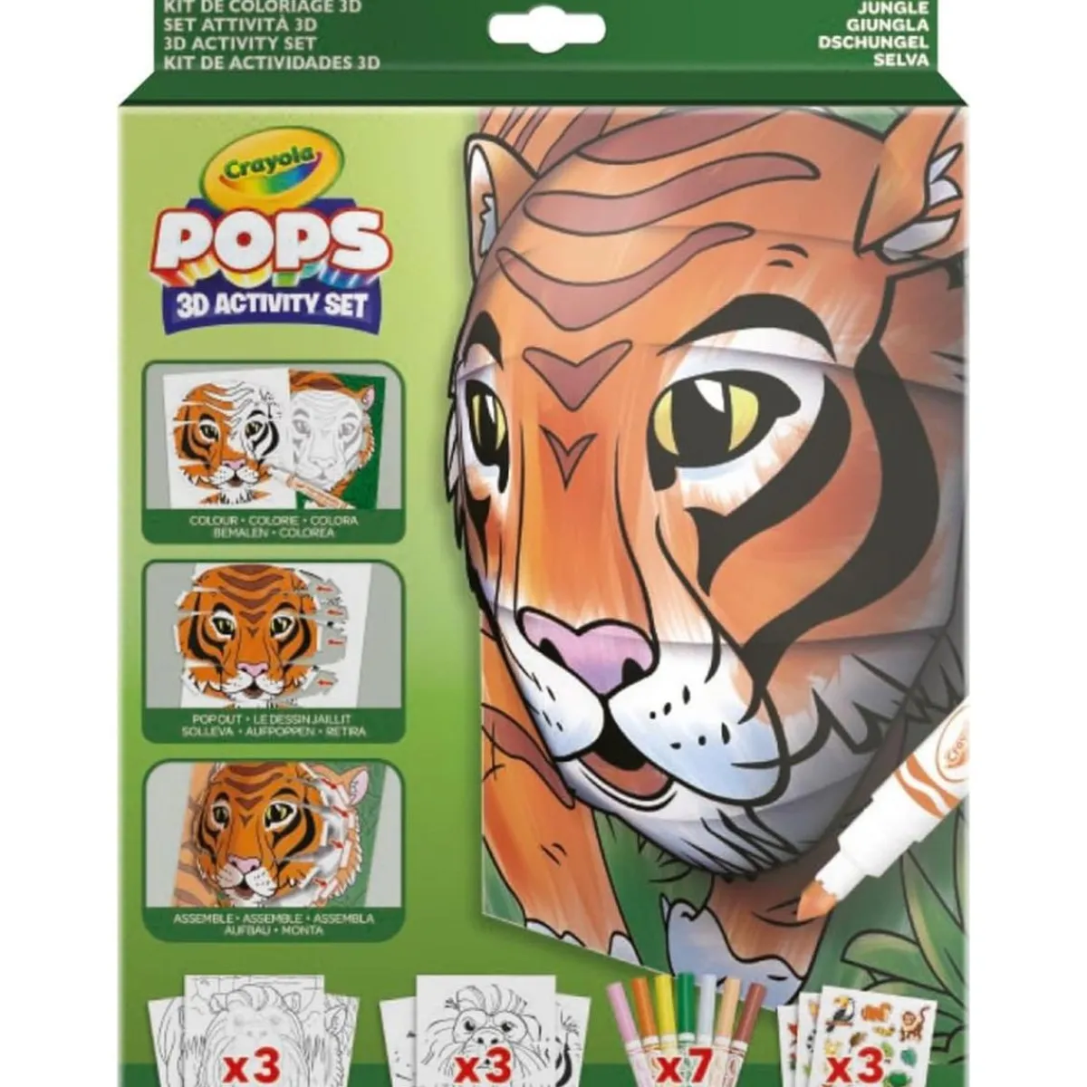 Hot - Set de colorear y construir 3D tema selva Arte Y Manualidades