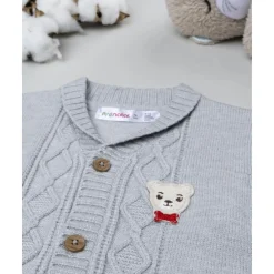 Cárdigan bebé gris con parche*Prenatal Clearance