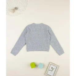 Outlet Cárdigan niña gris con lazo Niña·Niña 2-10 Años|Niña 2-10 Años·Jerséis Y Sudaderas