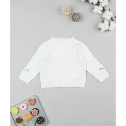 Cárdigan tricot de niña con flores bordadas*Prenatal Hot