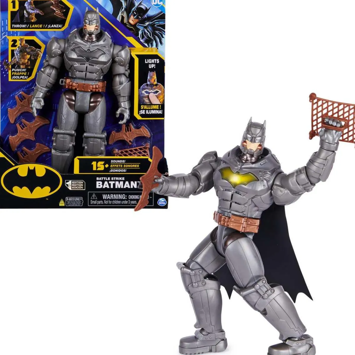 DC Cómics - - Figura articulada electrónica 30 cm con accesorios y sonidos ㅤ*BATMAN Clearance