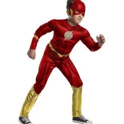 DC Cómics - Disfraz Flash clásico con pecho musculoso y máscara para Halloween y Carnaval ㅤ*RUBIE'S Online