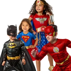 DC Cómics - Disfraz infantil Flash Deluxe, Jumpsuit musculoso y máscara ㅤ*RUBIE'S Online