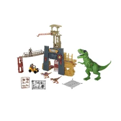 Discount Dino Valley - Fortaleza con torre y tiranosaurio Figuras De Acción