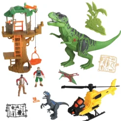 New Dino Valley - Playset Ataque en la Selva Coleccionables Y Mini Mundos