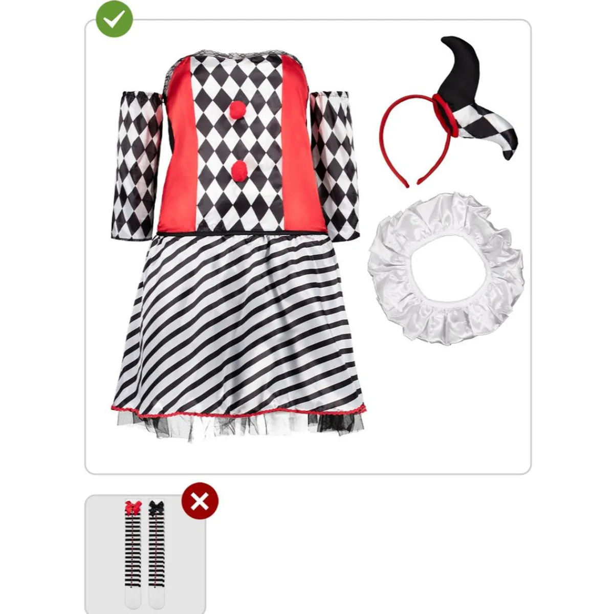 Disfraz de Arlequín para mujer XXL*Funidelia Hot